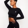Gym King Formation Rib Long Sleeve Crop Tee - Black -Fit Wear Shop SPORTFORMATIONLSCROP LEGGING BLACKWLT A260HWLG A260I 175