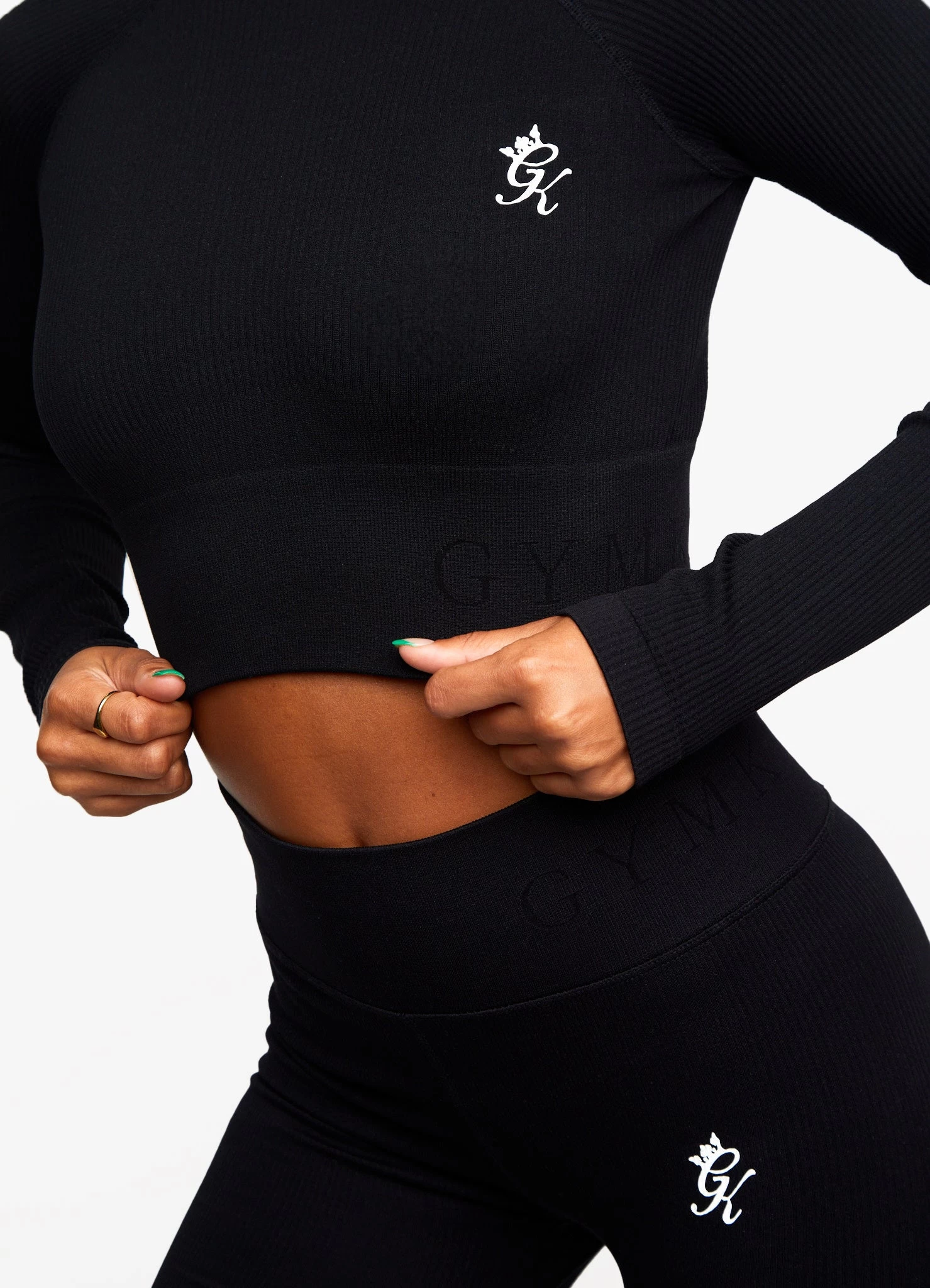 Gym King Formation Rib Long Sleeve Crop Tee - Black 7 Gym King Formation Rib Long Sleeve Crop Tee - Black - Image 5