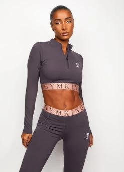 Gym King Impact 1/4 Zip Crop - Soft Slate/Peach 15 Gym King Impact 1/4 Zip Crop - Soft Slate/Peach -Fit Wear Shop SPORTIMPACTLS14ZIPCROP LEGGING SOFTSLATEPEACHWTT B24O6WLG A21BA 136