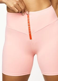 Gym King Stamina Zip Front Cycle Short - Blush Pink/Chilli Red -Fit Wear Shop STAMINATEXTURERACERBACKBRA CYCLESHORT BLUSHPINKCHILLIREDWBT A27C0WSR A27C5 184