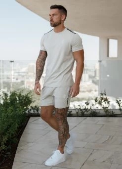 Gym King Taped Jersey Short - Light Stone 15 Gym King Taped Jersey Short - Light Stone -Fit Wear Shop TAPE STONE