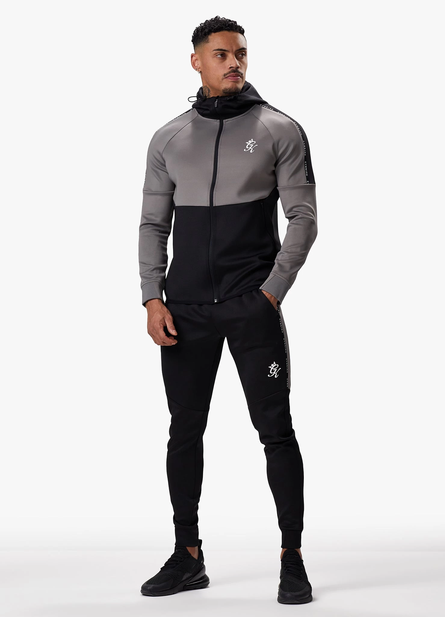 Gym King Taped Core Plus Tracksuit - Black/Steel 3 Gym King Taped Core Plus Tracksuit - Black/Steel