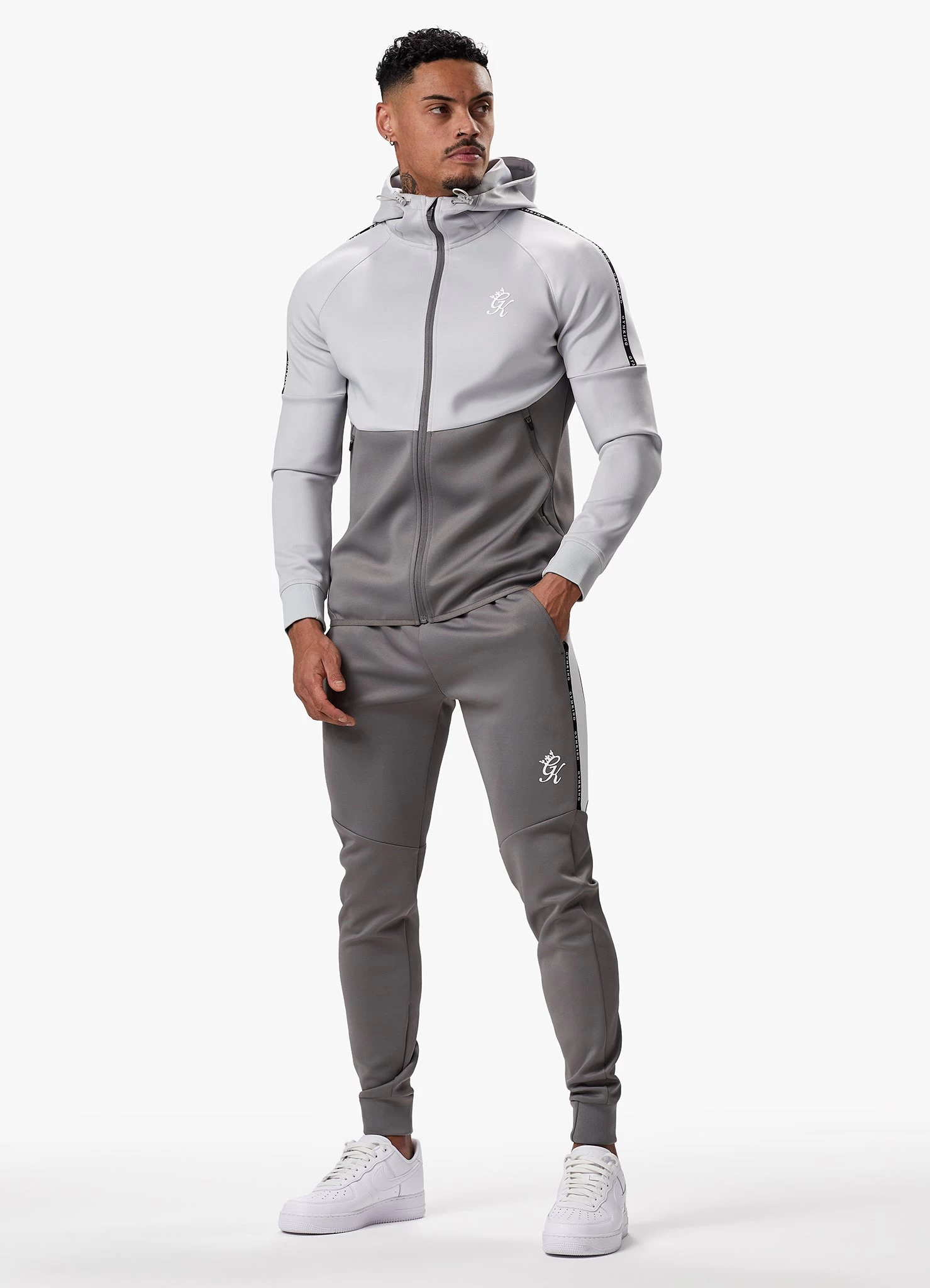 Gym King Taped Core Plus Tracksuit - Silver Grey/Steel 3 Gym King Taped Core Plus Tracksuit - Silver Grey/Steel