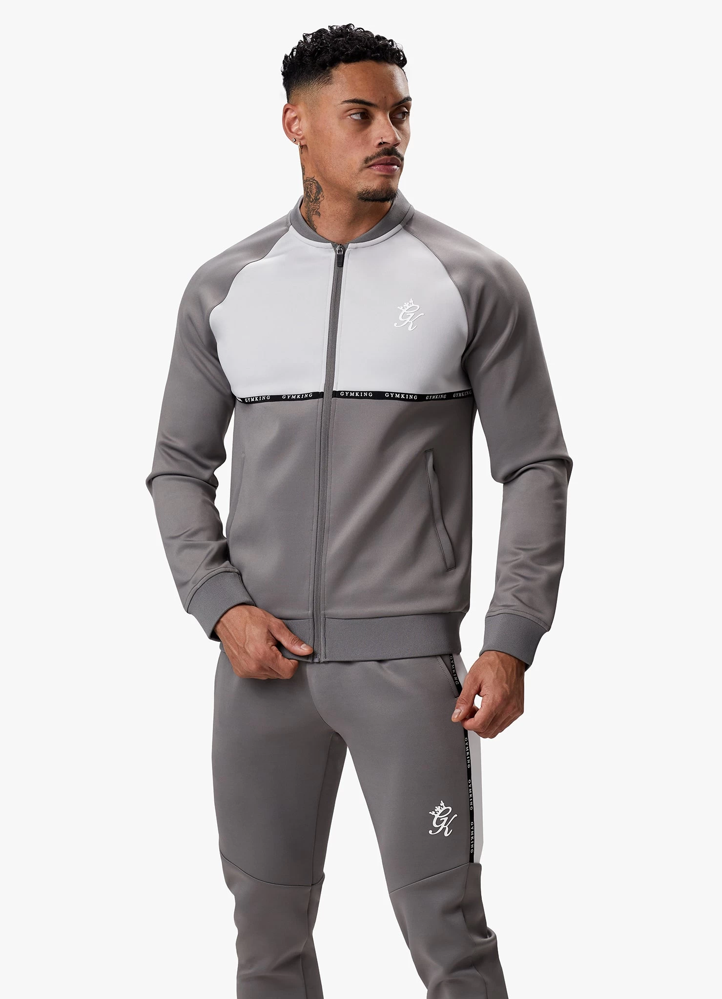 Gym King Taped Core Plus Jacket - Steel/Silver Grey 3 Gym King Taped Core Plus Jacket - Steel/Silver Grey