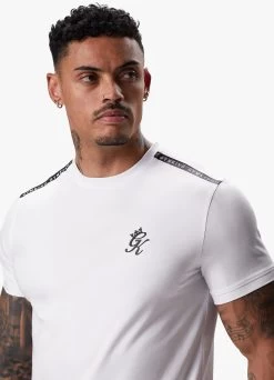 Gym King Taped Jersey Tee - White -Fit Wear Shop TAPEDJERSEYTEE WHITESST A2CIC187