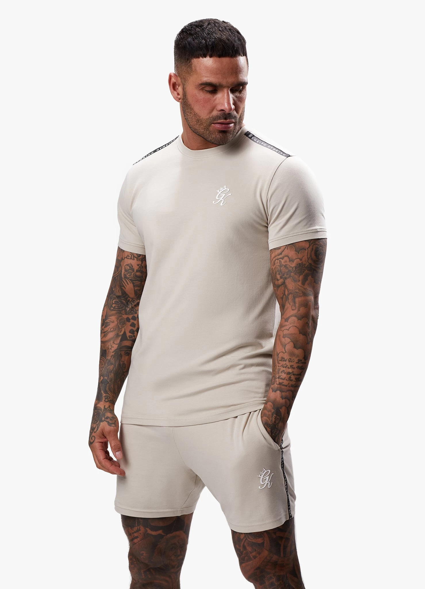 Gym King Taped Jersey Tee - Light Stone 7 Gym King Taped Jersey Tee - Light Stone - Image 5