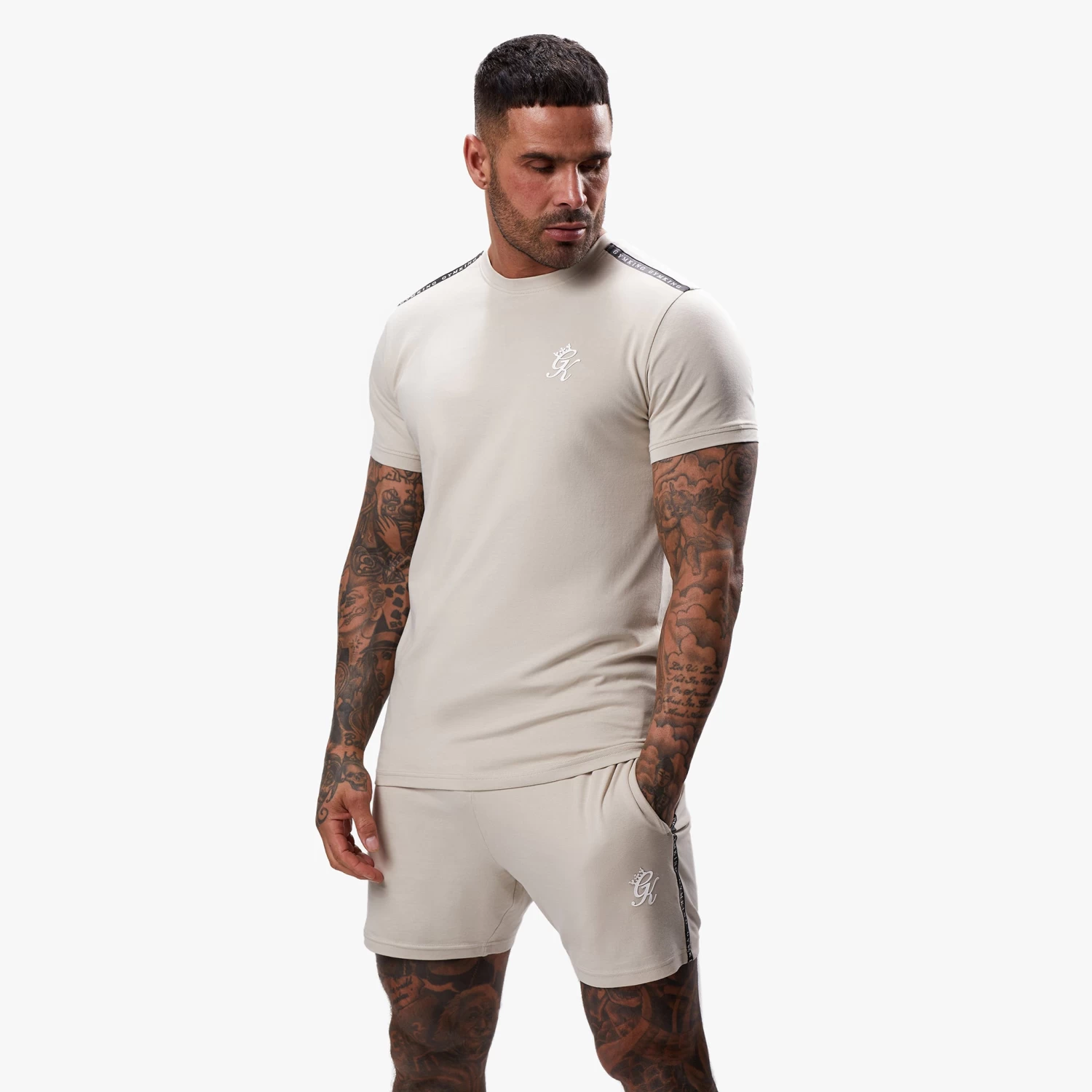 Gym King Taped Jersey Tee - Light Stone 4 Gym King Taped Jersey Tee - Light Stone - Image 2