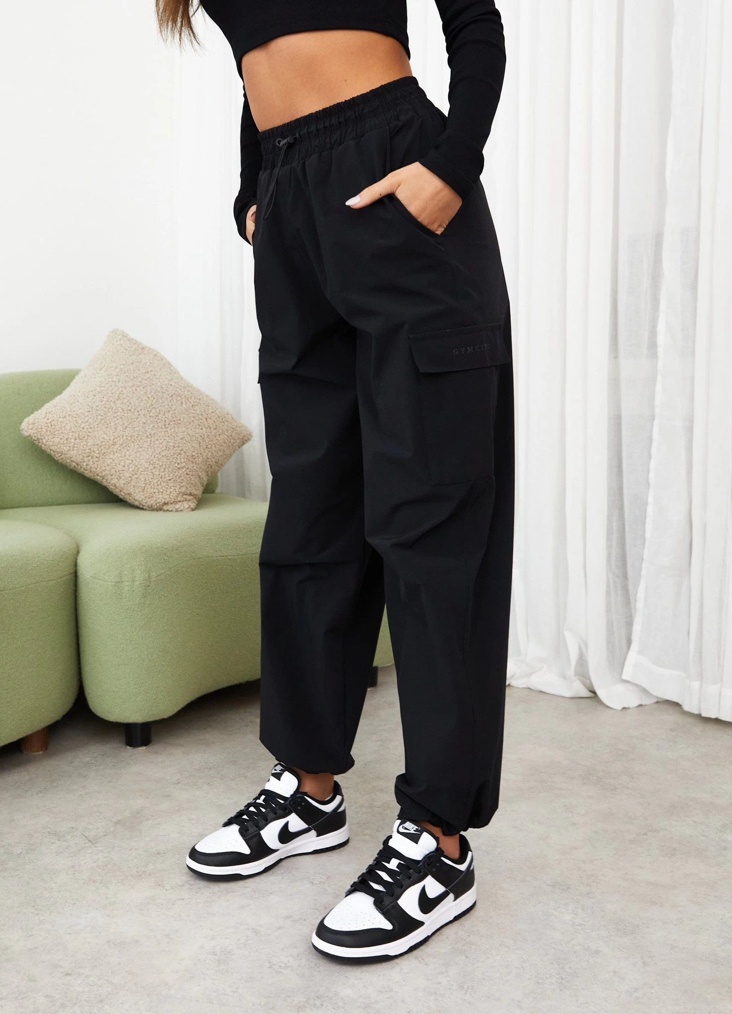 Gym King Utility Woven Cargo Pant - Black 3 Gym King Utility Woven Cargo Pant - Black