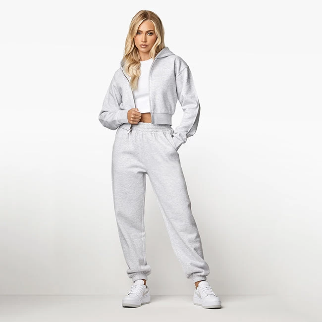 Gym King 365 FZ Tracksuit - Snow Marl 4 Gym King 365 FZ Tracksuit - Snow Marl - Image 2