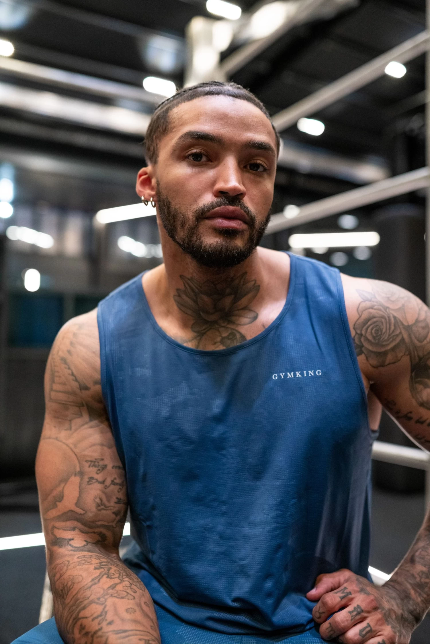 Gym King Debossed Camo Vest - Moonlight Blue 6 Gym King Debossed Camo Vest - Moonlight Blue - Image 4