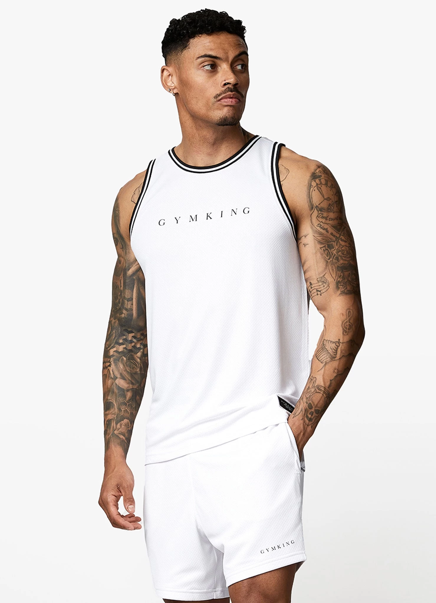 Gym King Brooklyn Mesh Vest - White 13 Gym King Brooklyn Mesh Vest - White - Image 11