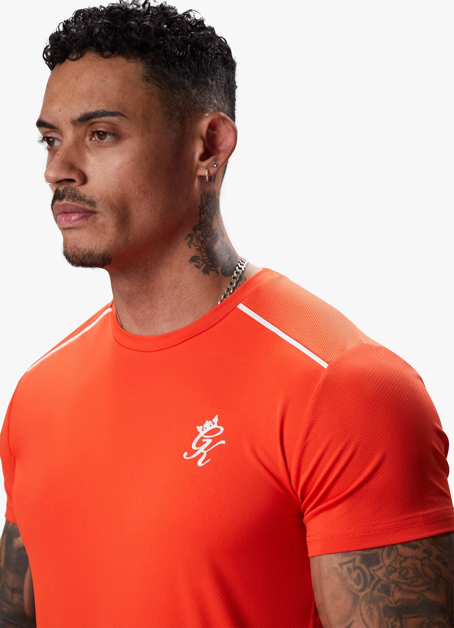 Gym King Flex Tee - Chilli Red/White 9 Gym King Flex Tee - Chilli Red/White - Image 7