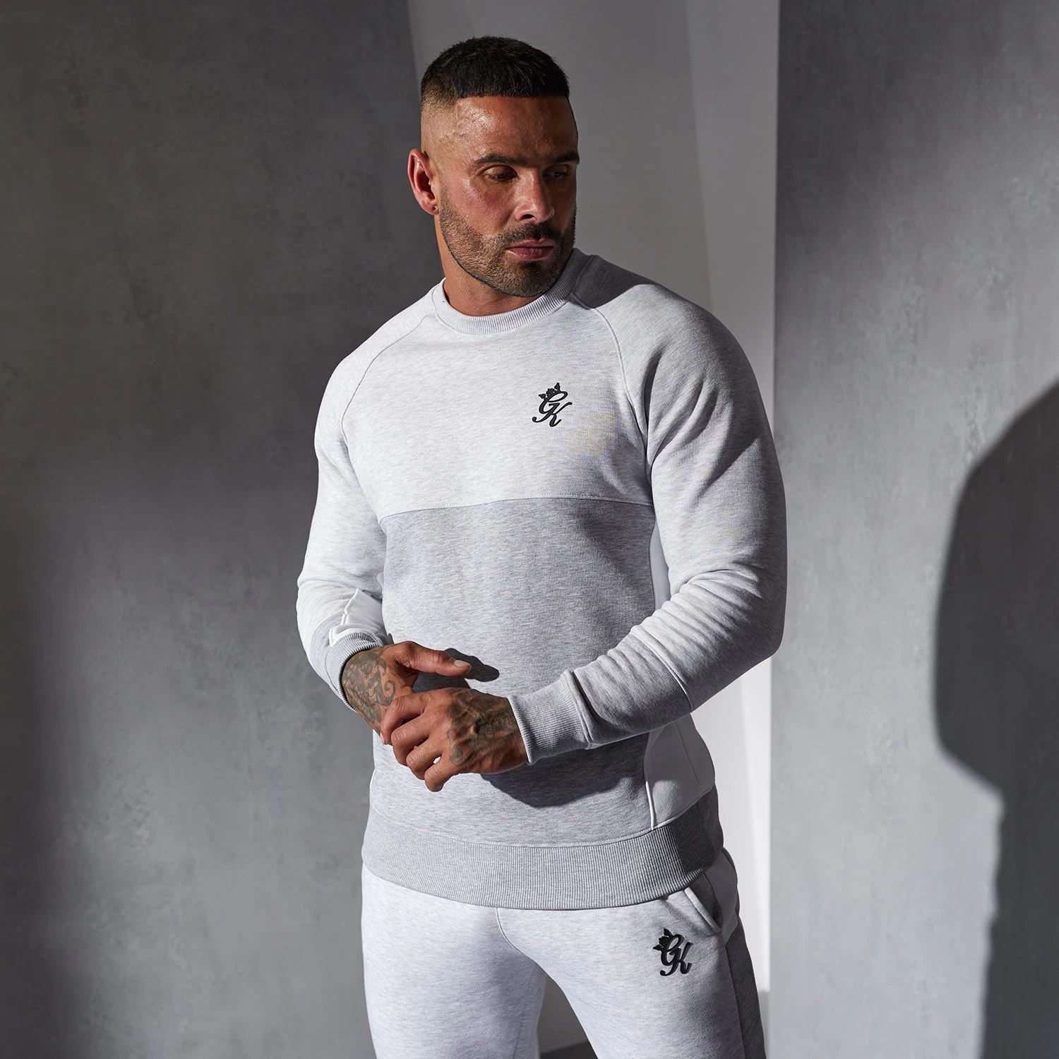 Gym King Minefield Crew - Snow Marl/White/Light Grey Marl 4 Gym King Minefield Crew - Snow Marl/White/Light Grey Marl - Image 2