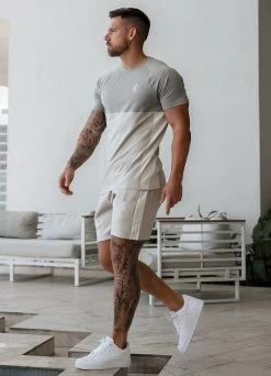 Gym King Contrast Panel Jersey Tee - Light Stone/Taupe/White -Fit Wear Shop contrasttaupe 9ce7c6cc b166 4a00 9459 7eddc7b32bc1