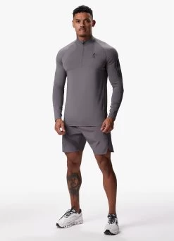 Gym King Flex 6" Short - Fossil Grey/Black -Fit Wear Shop f1