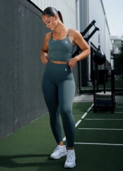 Gym King 365 Legging - Green Smoke -Fit Wear Shop full1