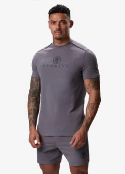 Gym King Pro Logo Tee V2 - Fossil Grey -Fit Wear Shop pro2 1