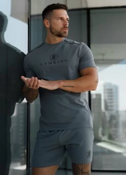 Gym King Pro Logo Tee V2 - Fossil Grey