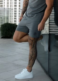 Gym King Pro Logo Short V2 - Fossil Grey -Fit Wear Shop progrey7