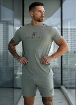 Gym King Pro Logo Tee V2 - Khaki -Fit Wear Shop prov8