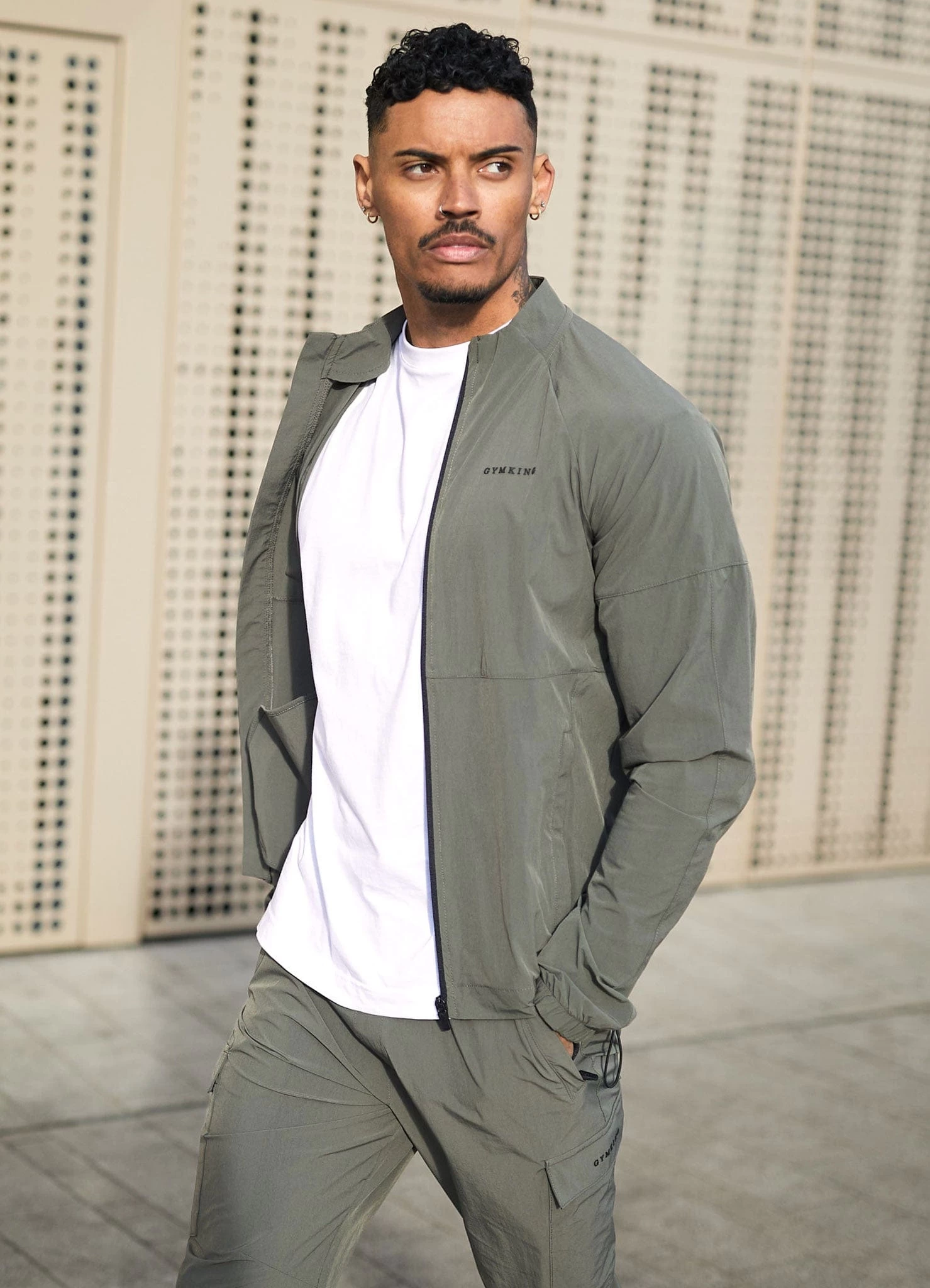 Gym King Utility Woven Bomber - Olive 3 Gym King Utility Woven Bomber - Olive