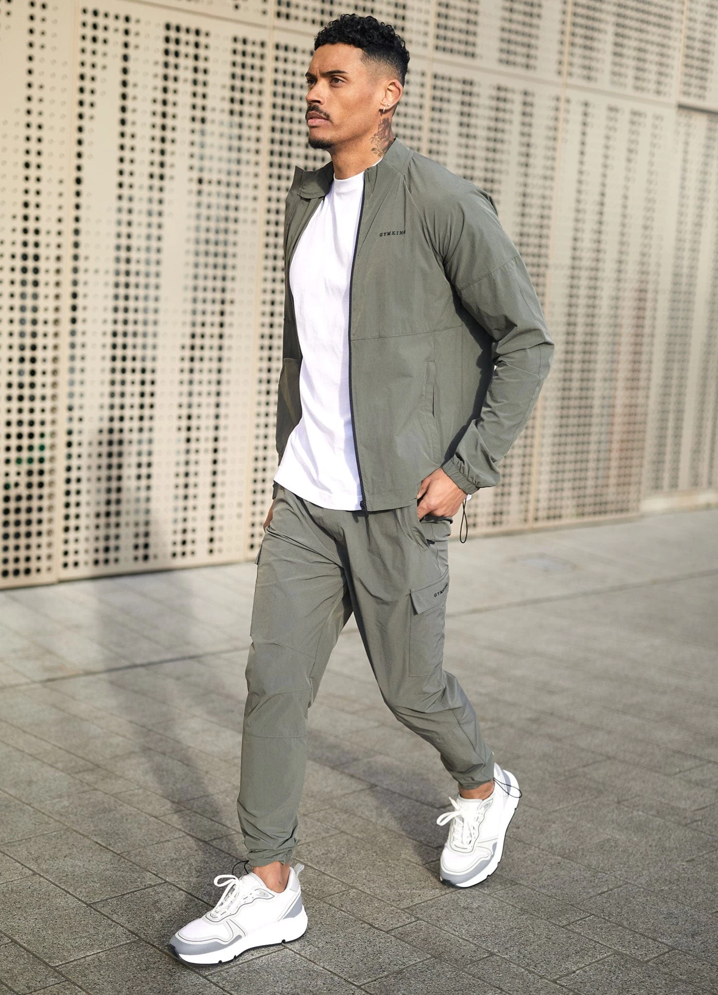 Gym King Utility Woven Bomber - Olive 6 Gym King Utility Woven Bomber - Olive - Image 4