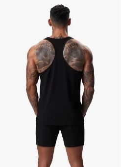Gym King Stringer Jersey Vest - Black -Fit Wear Shop vest4
