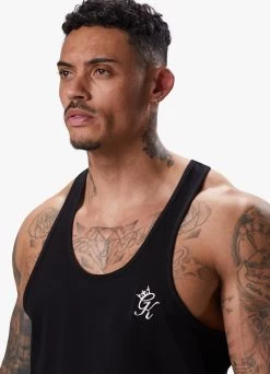 Gym King Stringer Jersey Vest - Black -Fit Wear Shop vest8