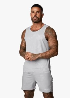 Gym King Debossed Camo Vest - Cloudy Grey -Fit Wear Shop vest 22d80408 8539 40e8 860f 0a9928a3693b